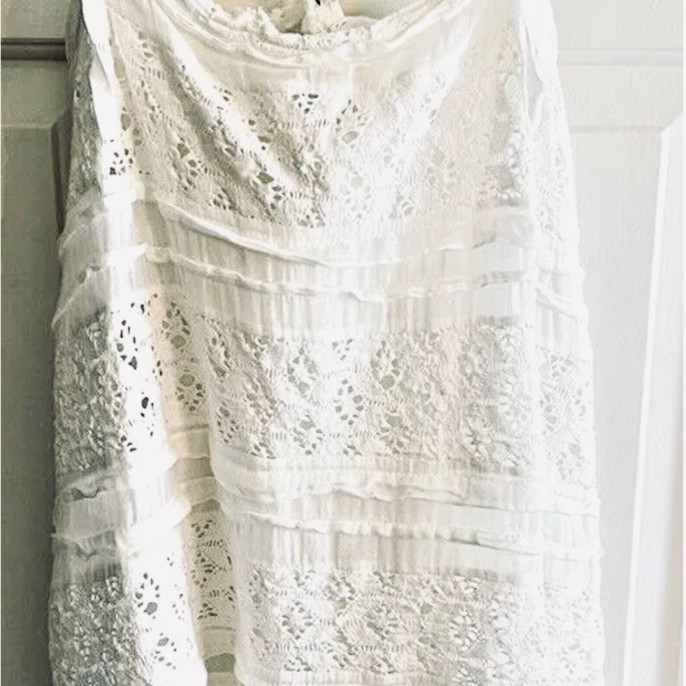 Intimately Free People Sundress M Juniors Natural Lace Cruise Wedding Beach $98 - Picture 5 of 13